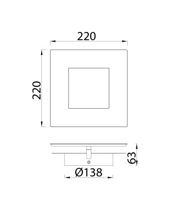 DALIA * APLIQUE CUADRADO 24W - BLANCO + BLANCO